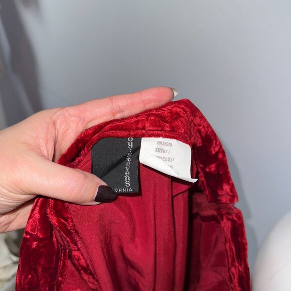 Vtg 70s Joy Stevens Red Crushed Velvet Maxi Skirt Boho Whimsygoth Size 15/16 - Picture 3 of 6